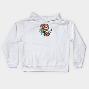 a dnd female elf barbarian Kids Hoodie